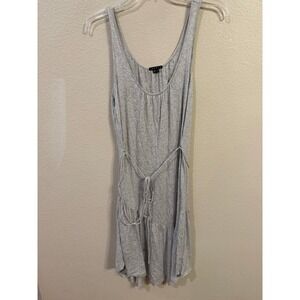 Theory Grey Sleeveless Tie Waist Tiered Hem Dress M M B0424815